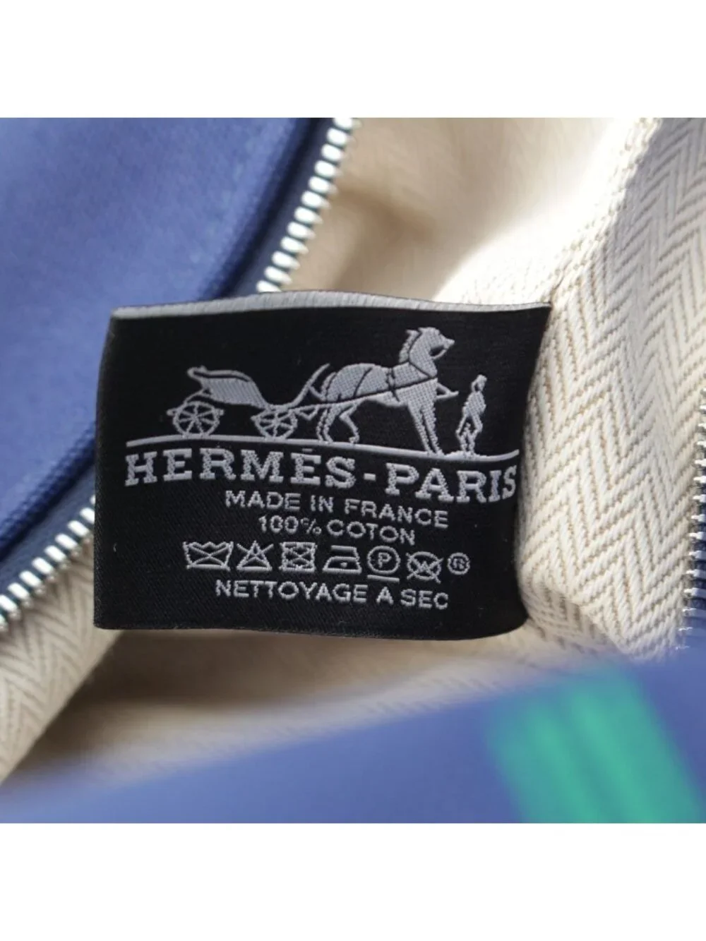 Hermes Brid-a-brac GM Cotton Pouch Marine